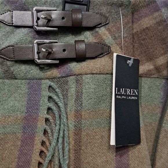 Lauren Ralph Lauren Plaid Fringe Trim Tweed Mini Skirt Size 6-12 - Picture 8 of 9